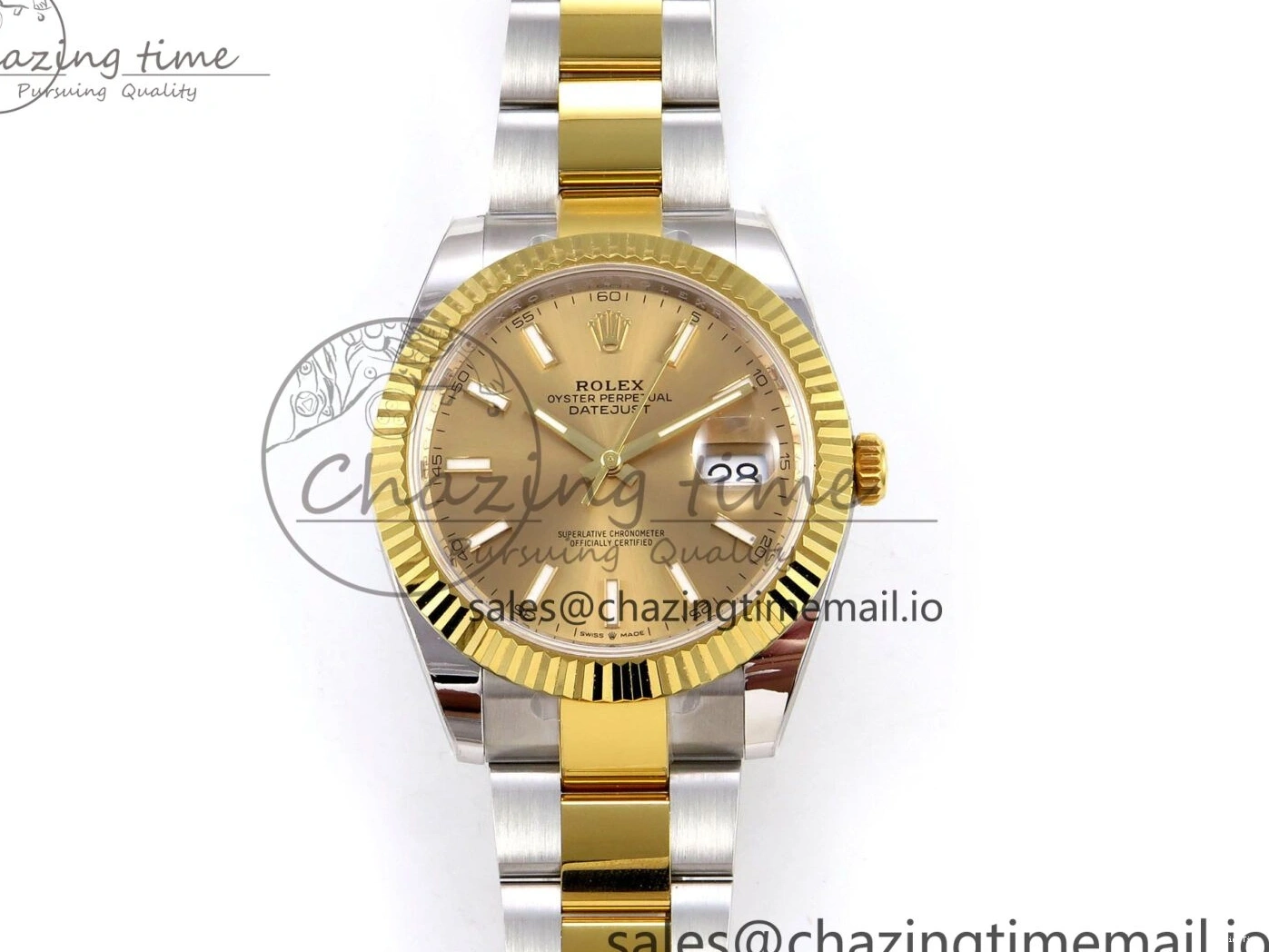 MiroTime 0201 Breathable DateJust 41 SS YG ARF 1:1 Best Edition 904L Steel YG Stick Dial on Oyster Bracelet SH 1260